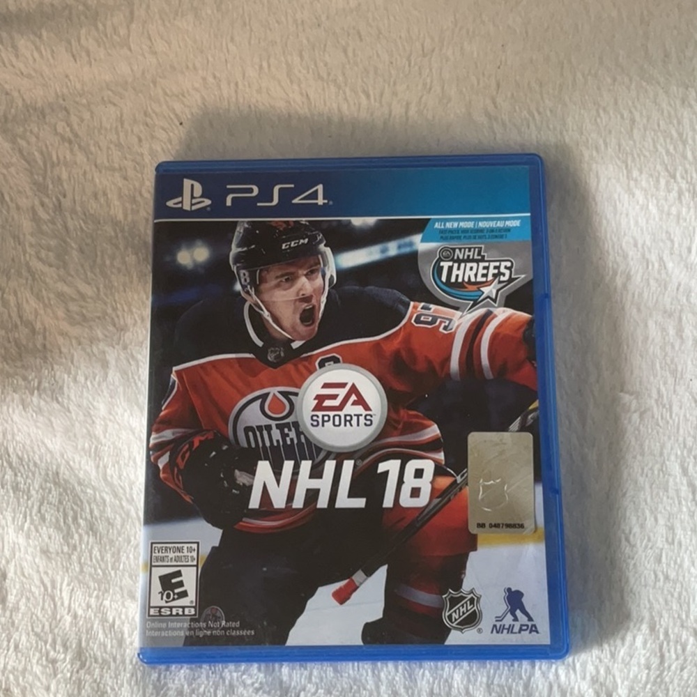 Sony PS4 NHL 18 Video Game - Blue and Red Cover